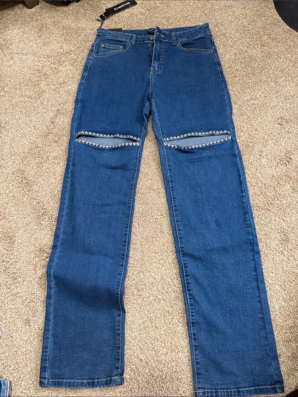 Bebe bling slit women’s jeans